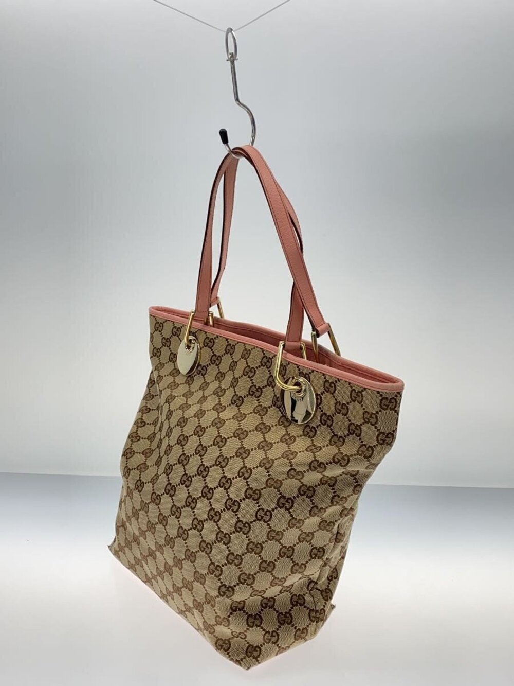 Gucci Tote Canvas Bag Camel Brown Tan Brown